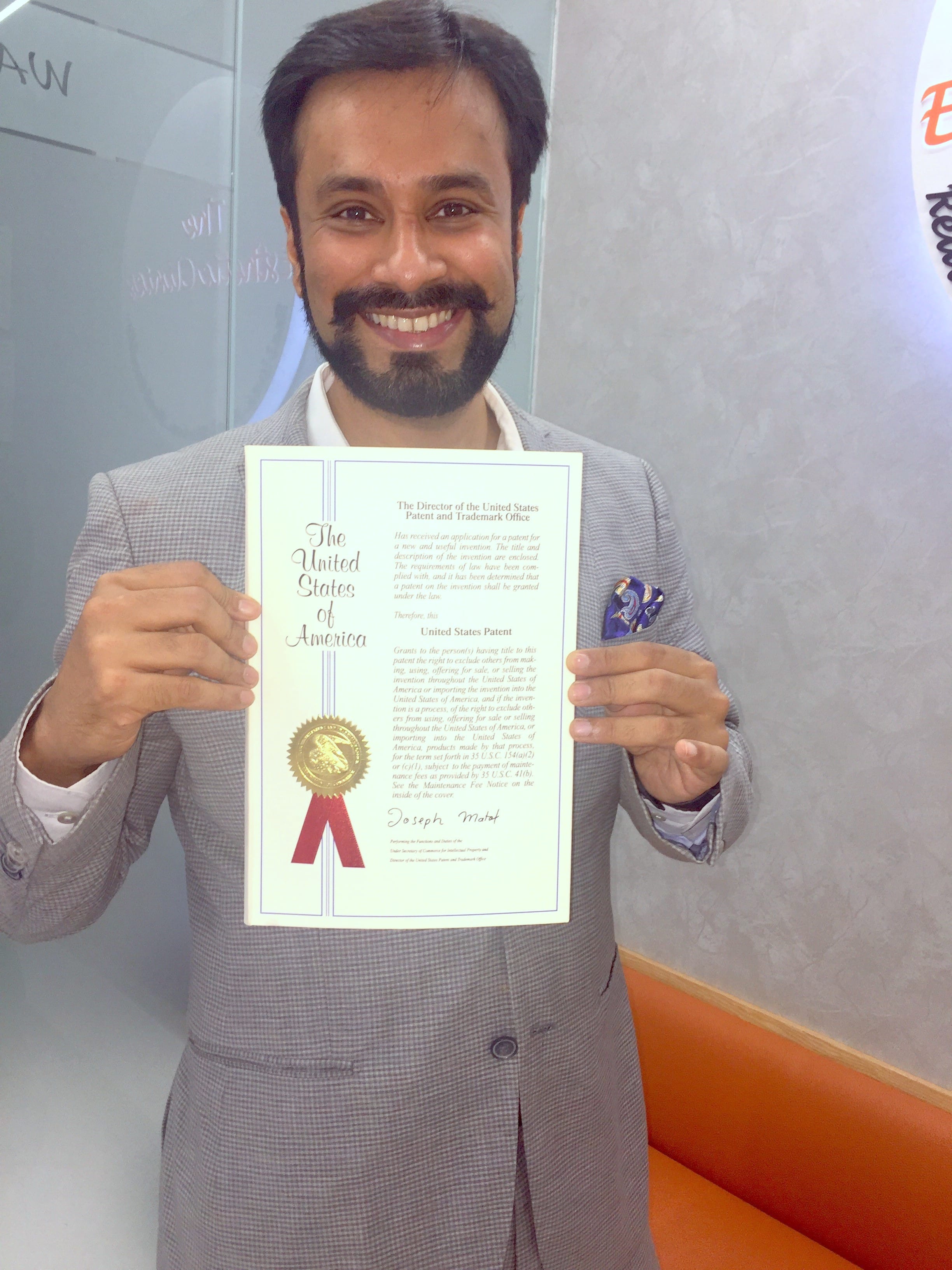 USA patent certificate